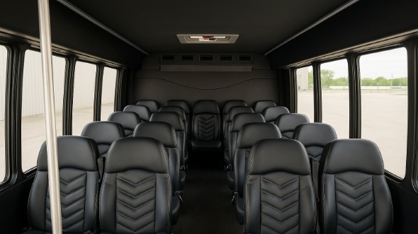 Interior of Charter Bus Company Blue Springs's 15 Passenger Minibus in Blue Springs
