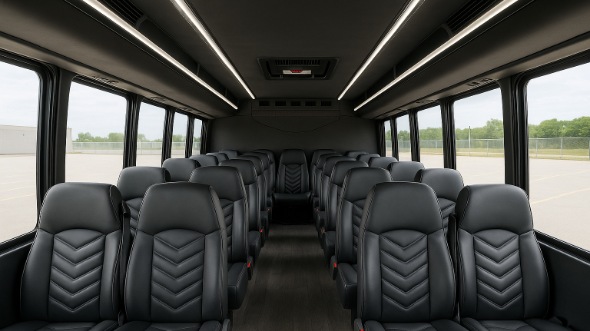 Interior of Charter Bus Company Blue Springs's 20 Passenger Mini bus in Blue Springs