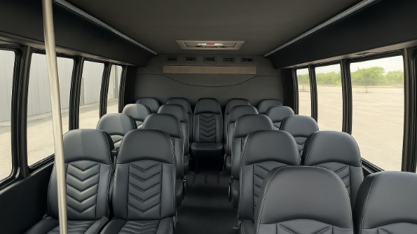 Interior of Charter Bus Company Blue Springs's 25 Passenger Mini bus in Blue Springs