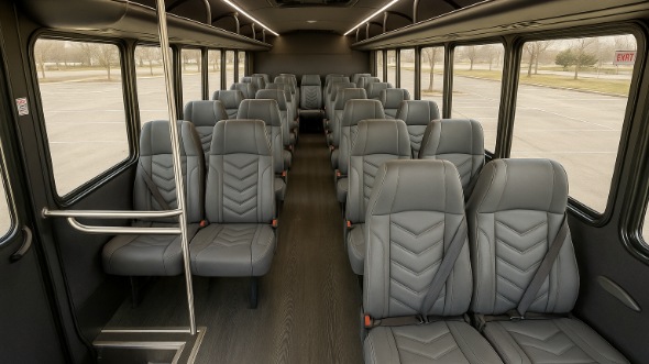 Interior of Charter Bus Company Blue Springs's 28 Passenger Mini bus in Blue Springs