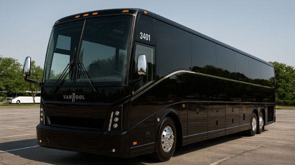 Exterior of Charter Bus Company Blue Springs's 50 Passenger Charter Bus in Blue Springs