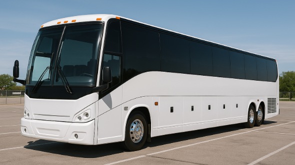 Exterior of Charter Bus Company Blue Springs's 54 Passenger Charter Bus in Blue Springs