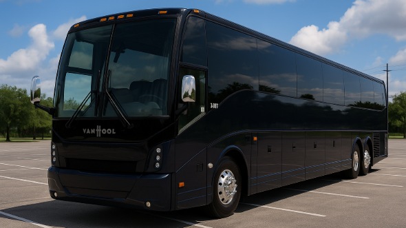 Exterior of Charter Bus Company Blue Springs's 55 Passenger Charter Bus in Blue Springs