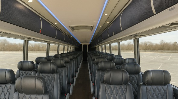 Interior of Charter Bus Company Blue Springs's 55 Passenger Charter Bus in Blue Springs