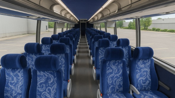 Interior of Charter Bus Company Blue Springs's 56 Passenger Charter Bus in Blue Springs