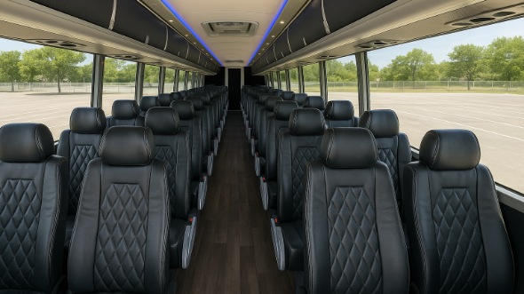 blue springs 54 passenger charter bus inside