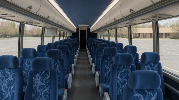 blue springs 55 passenger charter bus inside