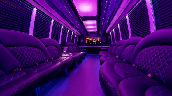 Interior of Charter Bus Company Blue Springs's Party Bus in Blue Springs