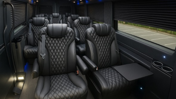 Interior of Charter Bus Company Blue Springs's Sprinter Van Rental With Driver in Blue Springs